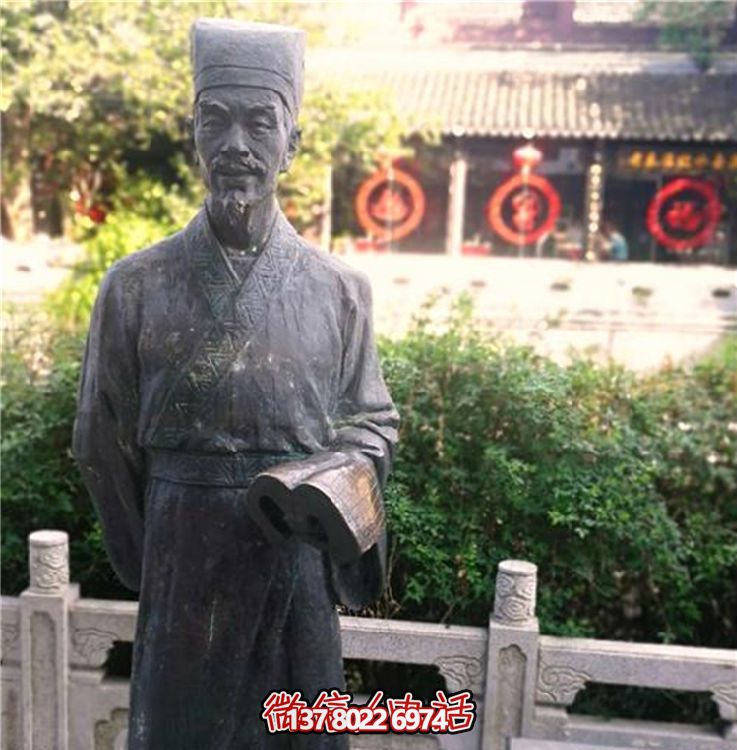 玻璃鋼仿古銅雕塑，為校園景區增添古代人物風采