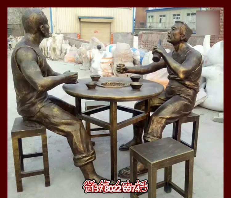 傳承文化，融入雕塑，銅雕人物給你一個古典的庭院別墅