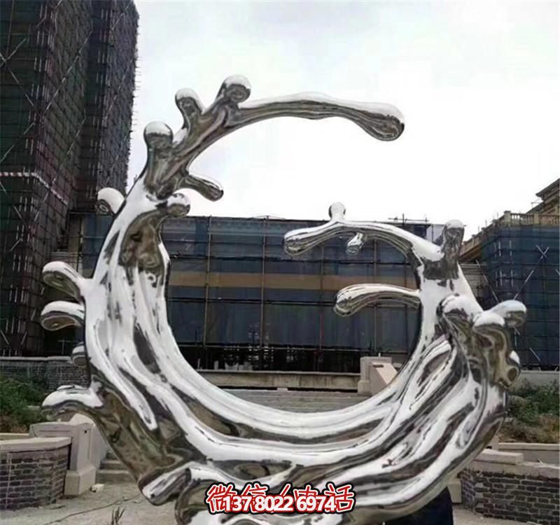 精美不銹鋼浪花雕塑，點(diǎn)綴小區(qū)裝飾