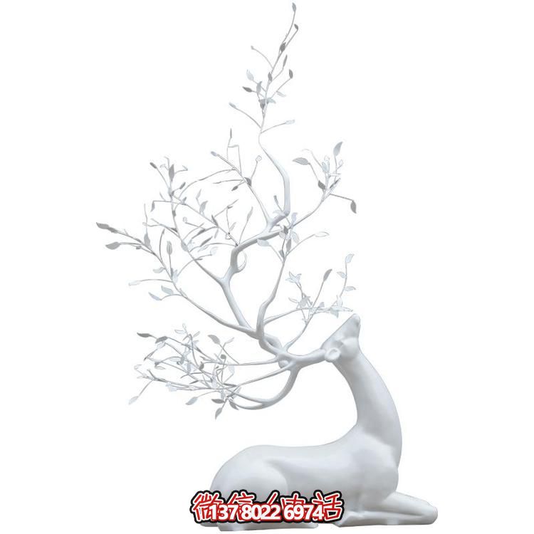 玻璃鋼雕塑梅花鹿，抽象戶外園林裝飾