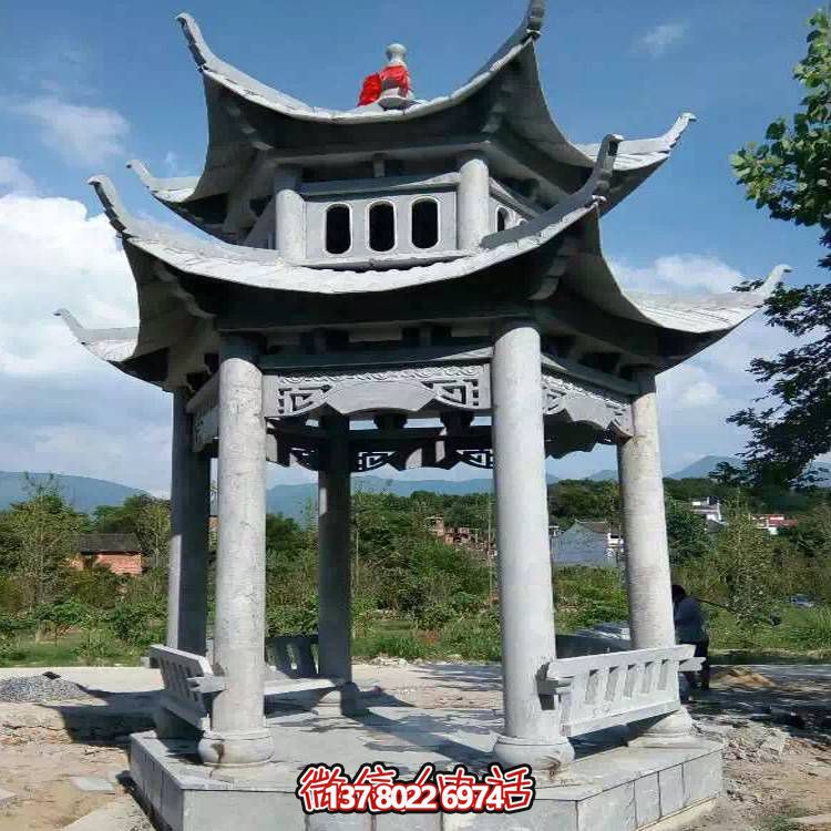 優(yōu)雅雙層石雕涼亭，給您的園林添彩