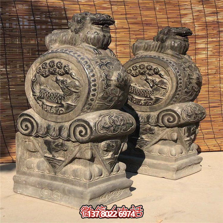 仿古石門墩，精致唯美