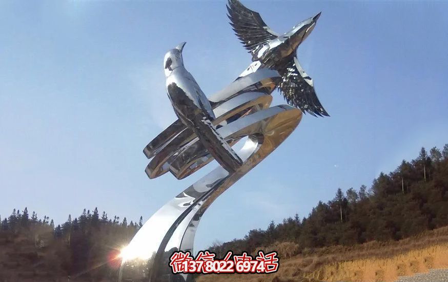 不銹鋼和平鴿雕塑，營造和諧的園林景觀