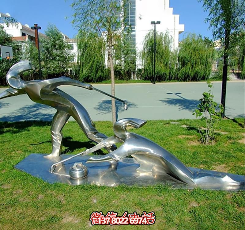 不銹鋼冰壺雕塑,點綴小區(qū)花園,創(chuàng)造休閑運(yùn)動空間 不銹鋼冰壺雕塑,點綴小區(qū)花園,創(chuàng)造休閑運(yùn)動空間